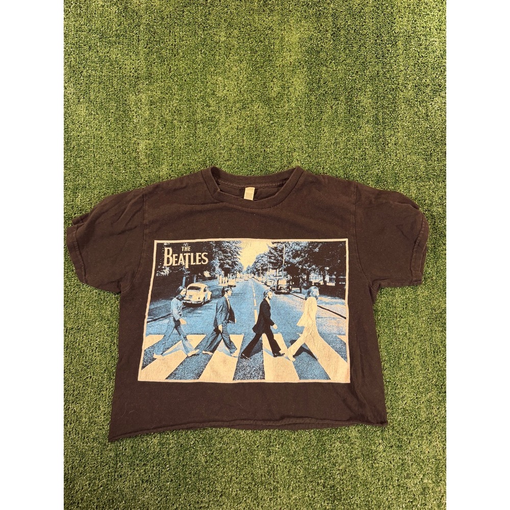 The Beatles Abbey Road Album Cover Graphic Tee Black Size S